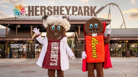 Picture of Hersheypark and Mascots.
