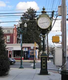 Street clock in Middletown, Pennsylvania.